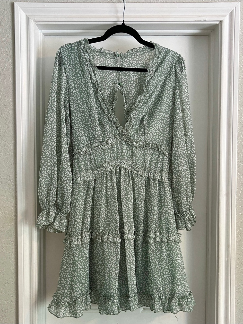 Sage Ruffle Mini Dress - Picture 2 of 4